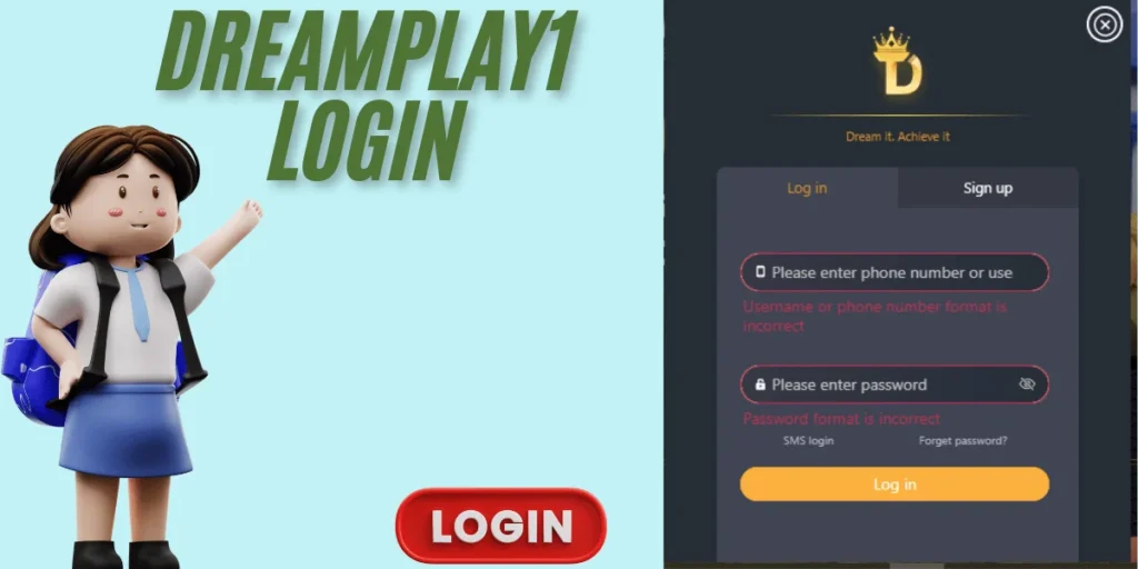 This emage showing a Dreamplay1 Login